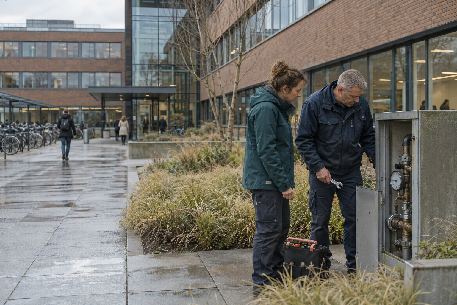 Field team reviewing a case list on a wall screen
